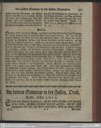 Am dritten Sonntage in der Fasten, Oculi. Epistel, Ephes. 5. v. 1-9