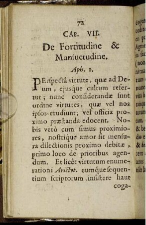 Cap. VII. De Fortitudine & Mansuetudine.