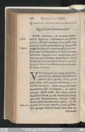 Quaestio Sexagesima-Sexta. Quid sunt Sacramenta?