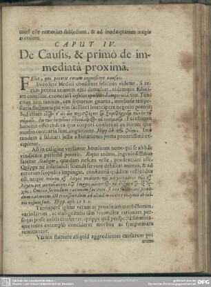 Caput IV. De Causis, & primo de immediata proxima