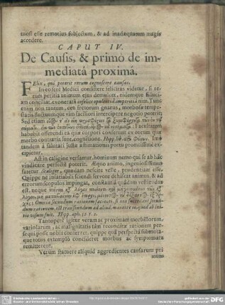 Caput IV. De Causis, & primo de immediata proxima
