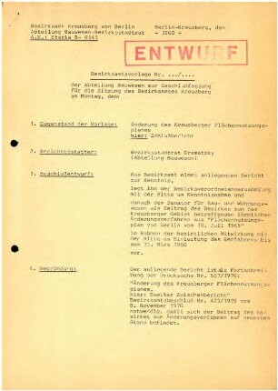 Bürgerbeteiligung zum Flächennutzungsplanung Kreuzberg