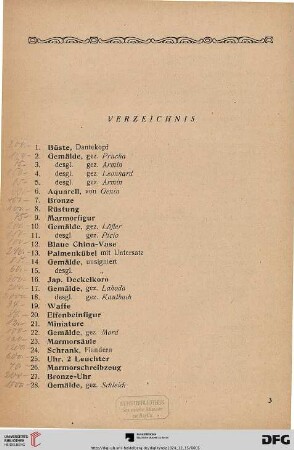 Verzeichnis (Nr. 1-320)