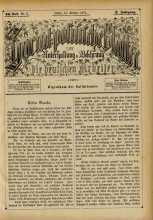 10. Lief. Nr. 2. Berlin, 10. October 1874. 2. Jahrgang.
