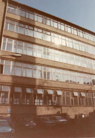 Dresden-Friedrichstadt, Hamburger Straße 19. Schreibmaschinen-Werk Seidel & Naumann. Außen- und Innenaufnahmen, aufgenommen 1992