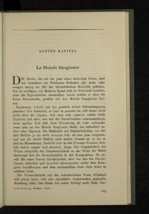 Achtes Kapitel Le Malade Imaginaire