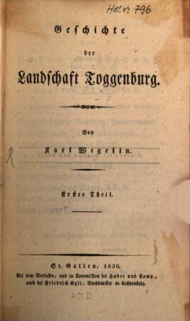 Geschichte der Landschaft Toggenburg, 1
