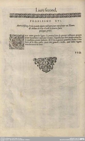 PROBLESME XVI. Autre desseing d'une grande figure rustique pour representer un Fleuve, & dedans le corps d'icelle se pourra faire quelques grotes.
