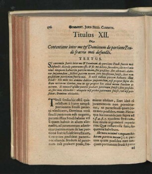 Titulus XII. De Contentione inter me & Dominum de portione Feudi fratris mei defuncti.