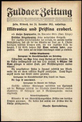 Ausgabe vom Mittwoch, den 24. November 1915.