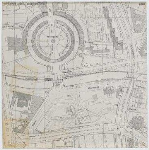 Bauwettbewerb Amerika-Gedenkbibliothek/Berliner Zentralbibliothek, AGB, 1. Phase (nicht realisiert) – Lageplan. Berlin-Kreuzberg, Blücherplatz 1