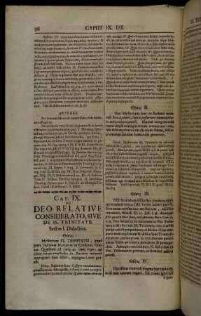 Cap. IX. De Deo Relative Considerato, Sive De SS. Trinitate.