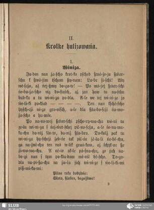 II. Krotke hulizowańa