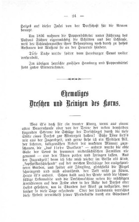Ehemaliges Dreschen und Reinigen des Korns.