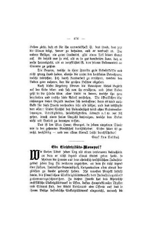 Ein Elektrizitäts-Monopol?