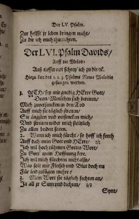 Der LVI. Psalm Davids [-] Der LXIV. Psalm Davids