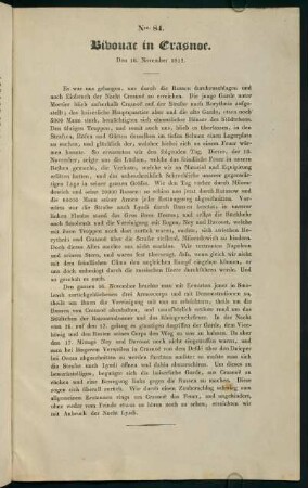 Nro. 85 (84). Bivouac in Crasnoe. Den 16. November 1812.