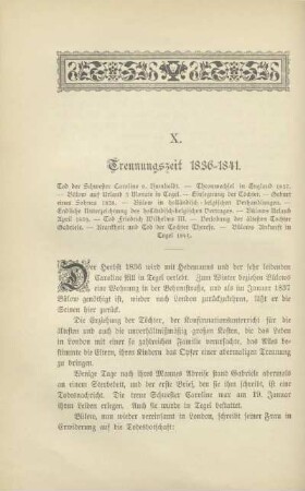 X. Trennungszeit 1836-1841