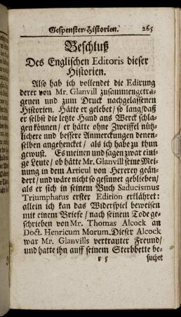 Beschluß Des Englischen Editoris dieser Historien.