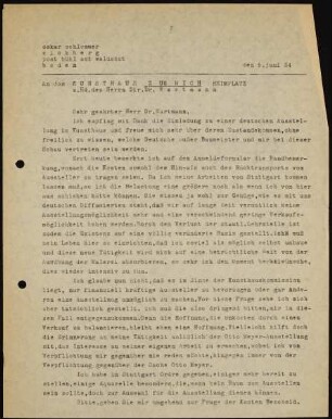 Sehr geehrter Herr Dr. Wartmann, Ich empfing mit Dank...