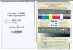 Entnazifizierung Gerhard Leenen , geb. 22.06.1908 (Metallarbeiter)