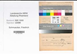 Entnazifizierung Friedrich Schmuecker, geb. 17.02.1906 (Hausmeister)