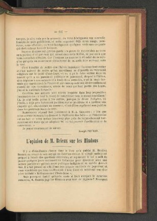 L'opinion de M. Brieux sur les Hindous.