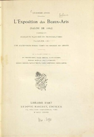 L' Exposition des Beaux-Arts. 3. 1882