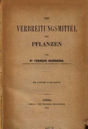 Die Verbreitungsmittel der Pflanzen