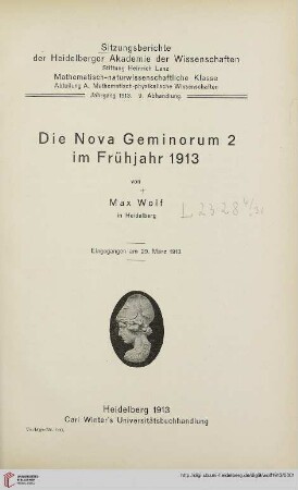 Die Nova Geminorum 2 im Frühjahr 1913