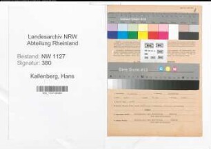 Entnazifizierung Hans Kallenberg , geb. 19.12.1894 (Hotelier)