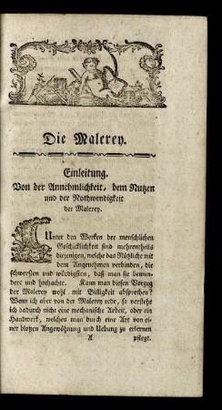 Die Malerey.