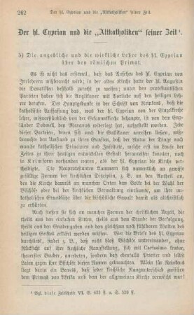 262-273 Der heilige Cyprian und die "Altkatholiken" seiner Zeit