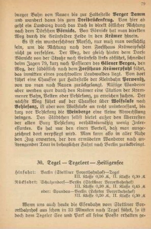 30. Tegel - Tegelort - Heiligensee