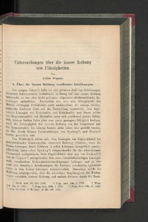 Untersuchungen über die innere Reibung von Flüssigkeiten.