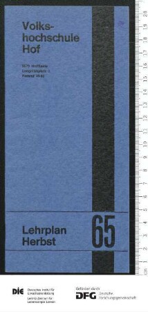 Programm 2. Semester 1965