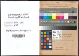 Entnazifizierung Margarete Heidersbach , geb. 21.09.1900 (Haushaelterin)