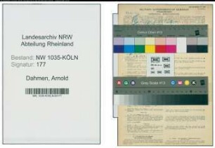 Entnazifizierung Arnold Dahmen , geb. 15.07.1902 (Lokfuehrer)