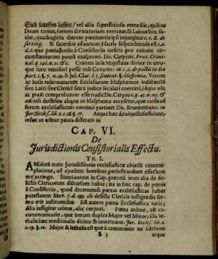 Cap. VI. De Jurisdictionis Consistorialis Effectu.