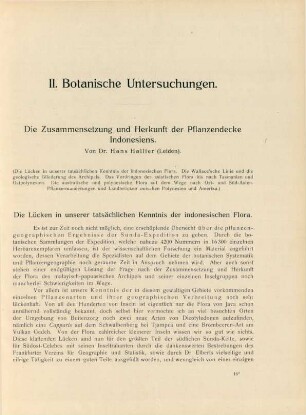 II. Botanische Untersuchungen