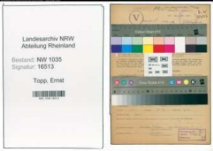 Entnazifizierung Ernst Topp , geb. 29.07.1895 (Markenkontrolleur)