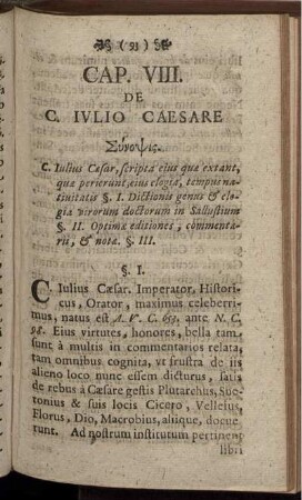 Cap VIII. De C. Iulio Caesare