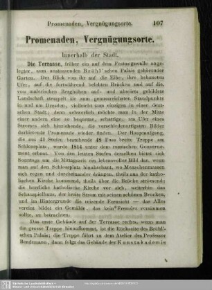Promenaden, Vergnügungsorte
