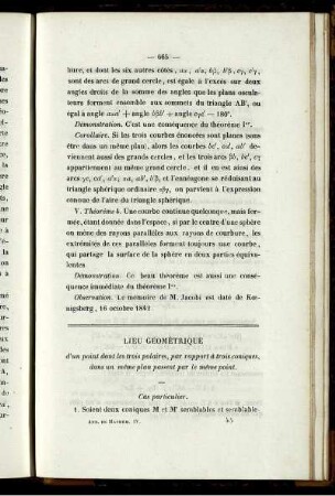 Lieu géométrique.