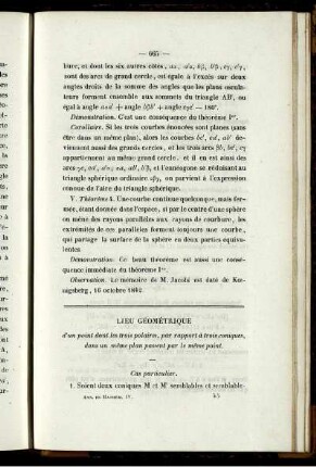 Lieu géométrique.