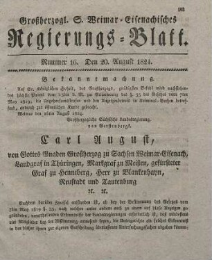Nr. 16 : 20. August 1824