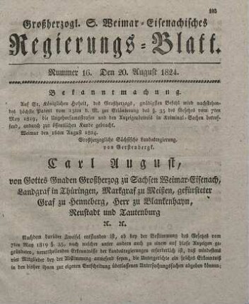 Nr. 16 : 20. August 1824