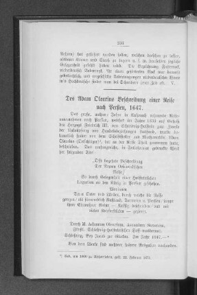 Des Adam Olearius Beschreibung einer Reise nach Persien, 1647.