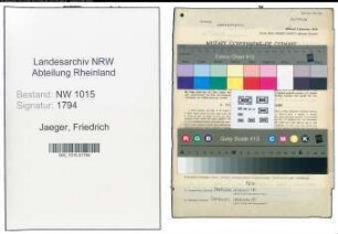 Entnazifizierung Friedrich Jaeger , geb. 03.09.1901 (Inspektor)