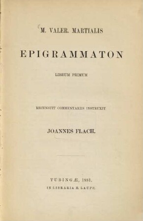 Epigrammaton, Librum primum